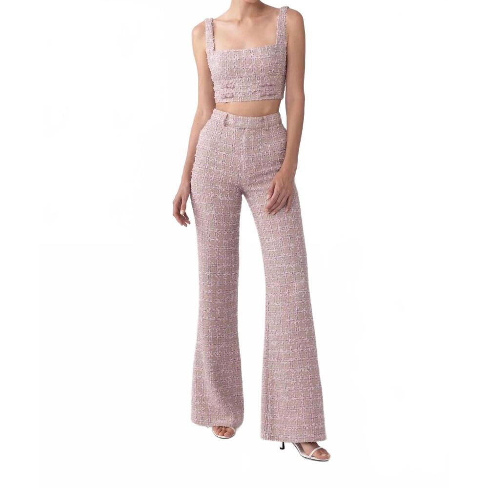 NEW SAU LEE tweed sleeveless top in lilac